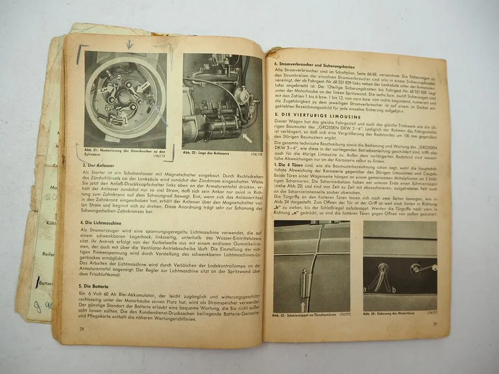 Auto Union DKW 3=6 40 PS 900 ccm Der Grosse Betriebsanleitung 1959