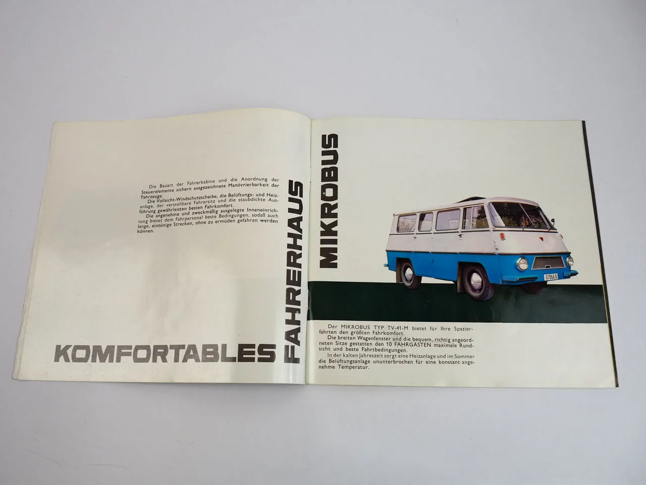 Autobuzul TV 41 M S F C Mikrobus Rettungswagen Transporter Balkanziege Prospekt