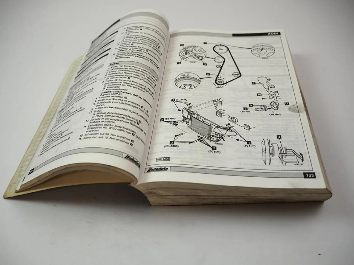 Autodata Zahnriemen Benzin- und Dieselfahrzeuge 1980 - 1999 Werkstatthandbuch