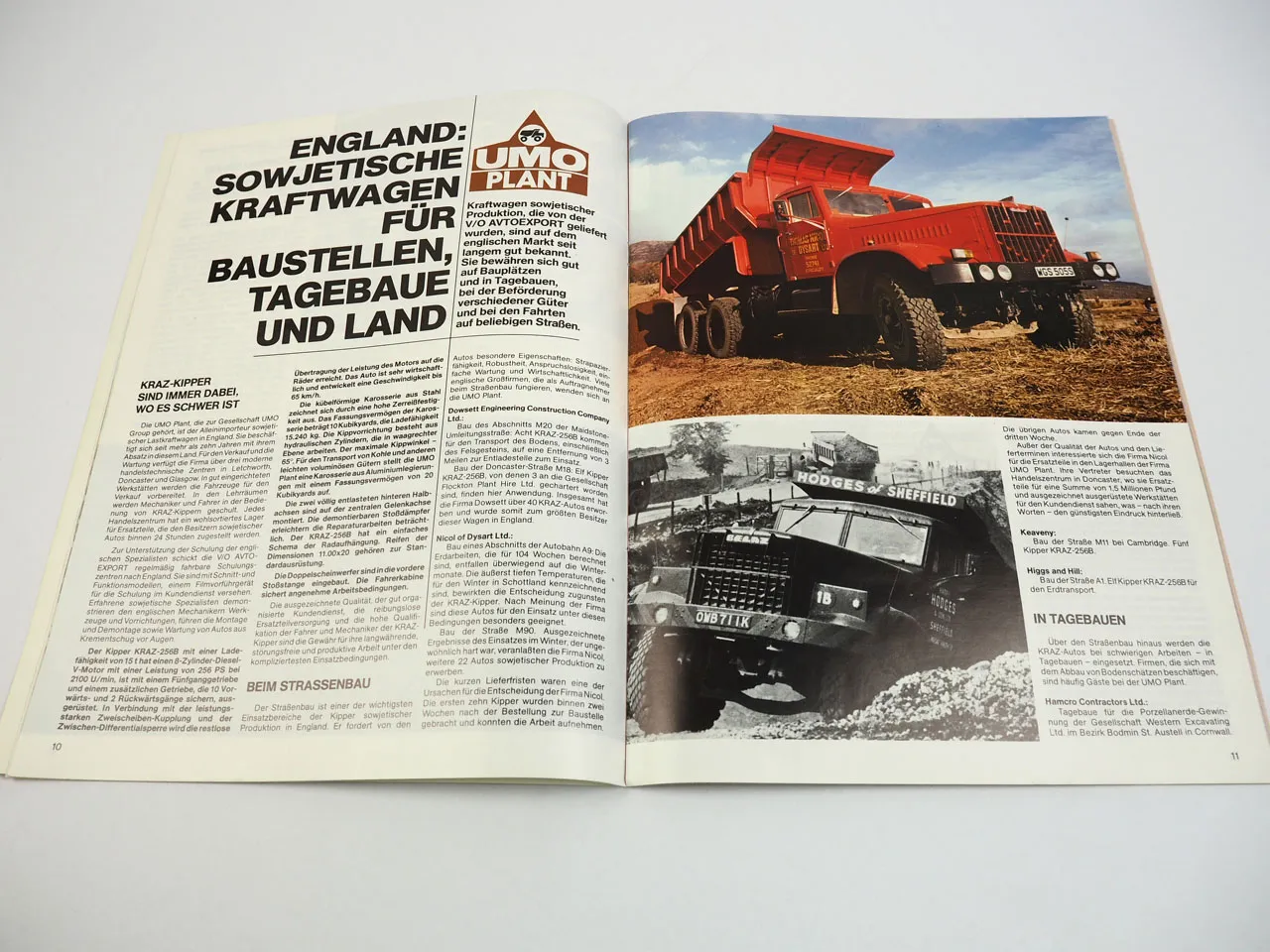 avtoexport 54 PKW UdSSR KRAZ UAZ in England Baustelle Bergbau Ural M67-36