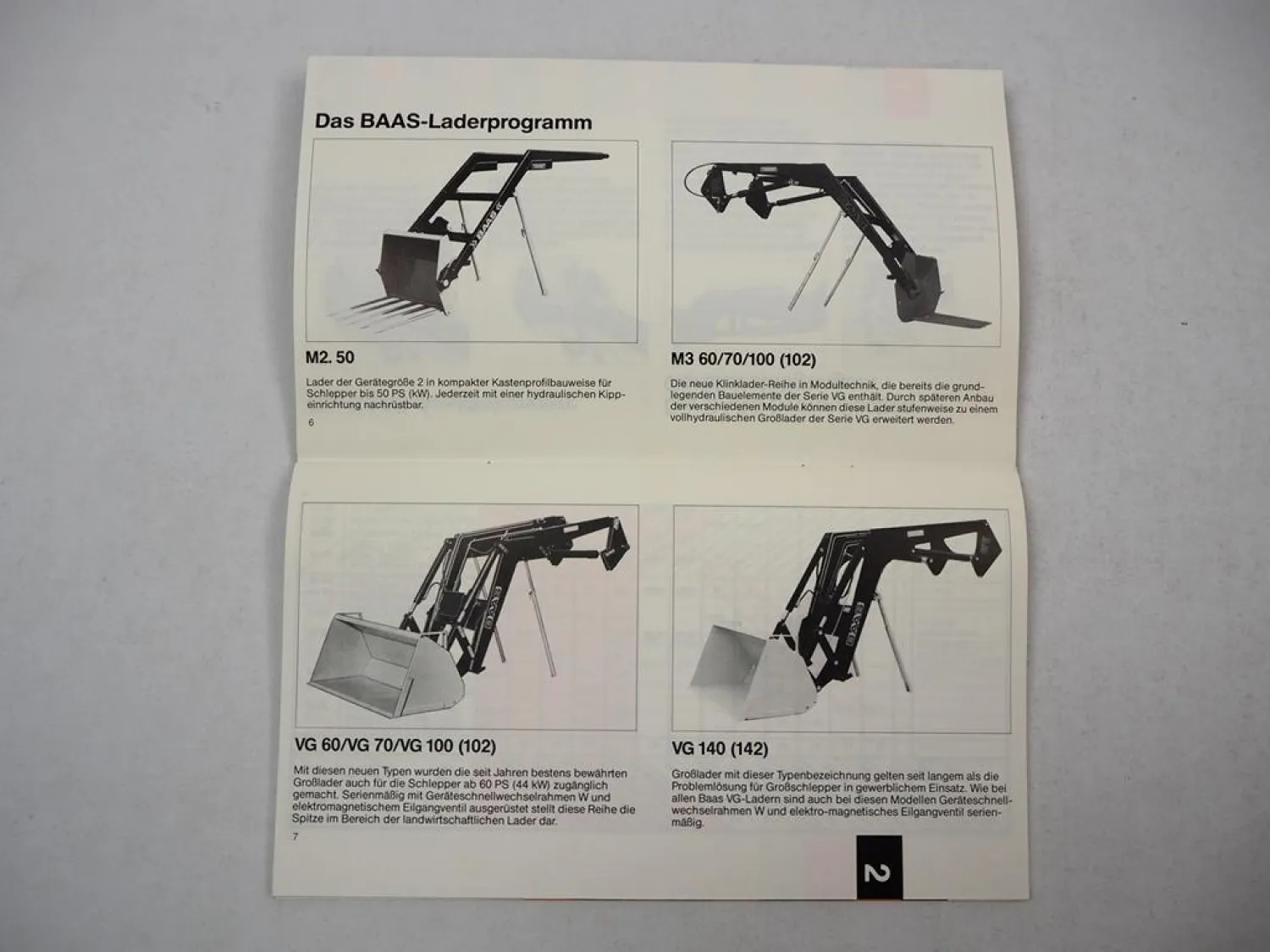 Baas Frontlader Arbeitsgeräte Kraftheber Preisliste Nr. 17 1986
