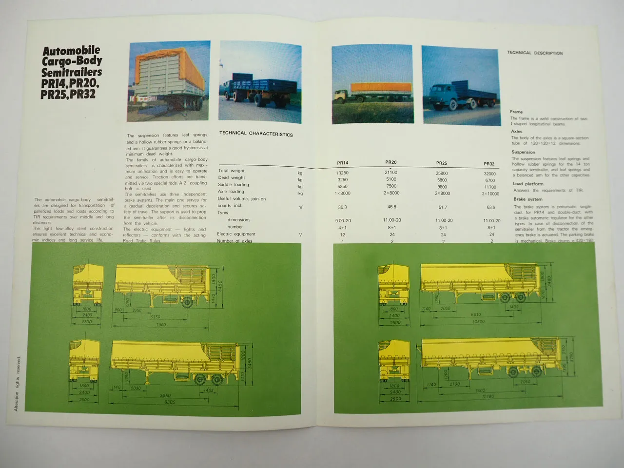 balkancar Pr 14 20 25 32 Automobile Cargo Body Semi Trailers brochure Prospekt