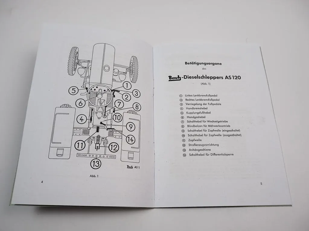 Bautz AS120 Dieselschlepper Betriebsanleitung 1954
