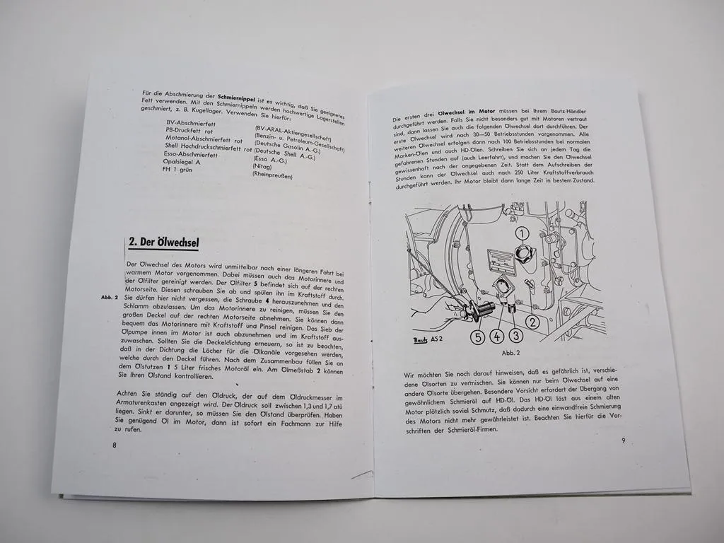 Bautz AS120 Dieselschlepper Betriebsanleitung 1954