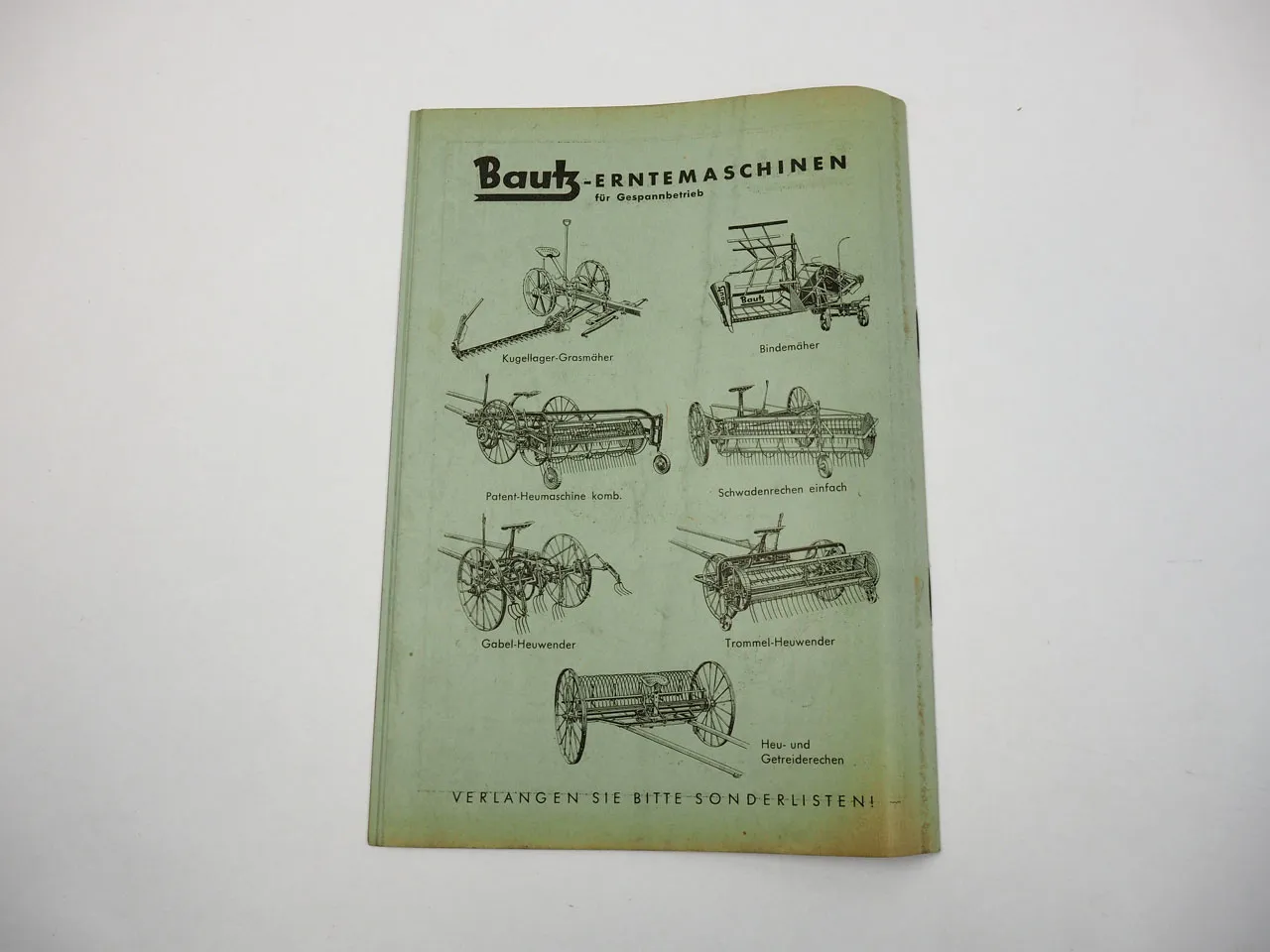 Bautz Trommel Heuwender Nr.4 Nr.5 Ersatzteilliste Bedienungsanleitung 1950