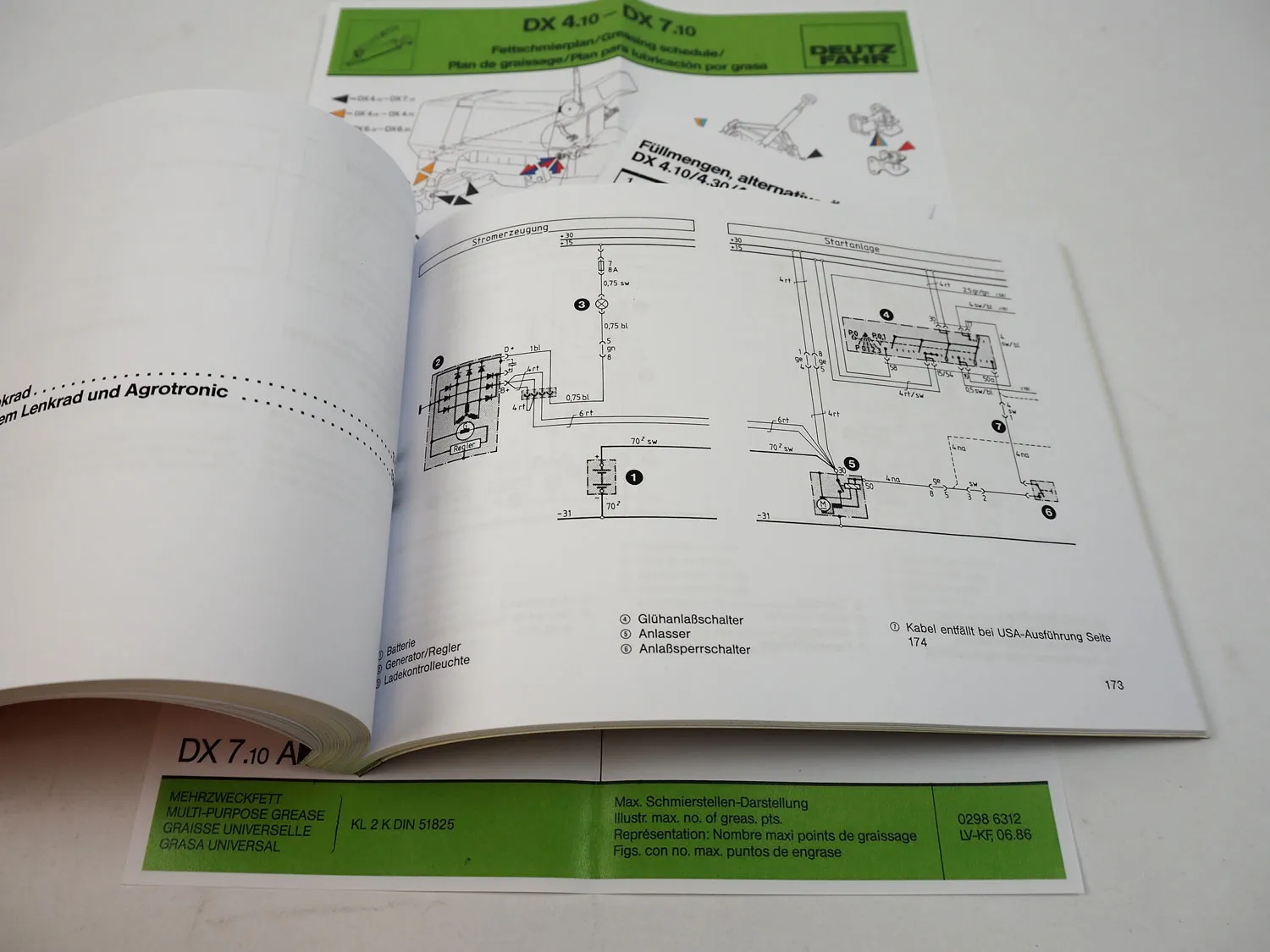 Bedienung Deutz DX 4.10 4.30 4.50 4.70 6.10 6.30 6.50 Betriebsanleitung 1986