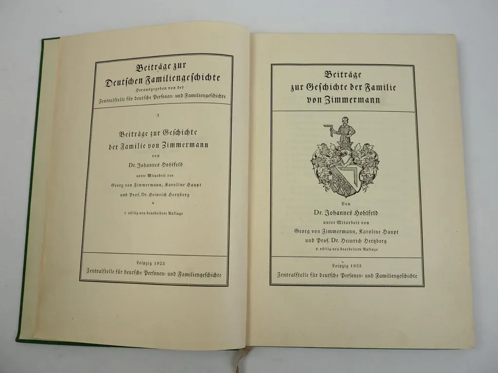 Beiträge zur Geschichte der Familie von Zimmermann 1925 Johannes Hohlfeld Döbeln