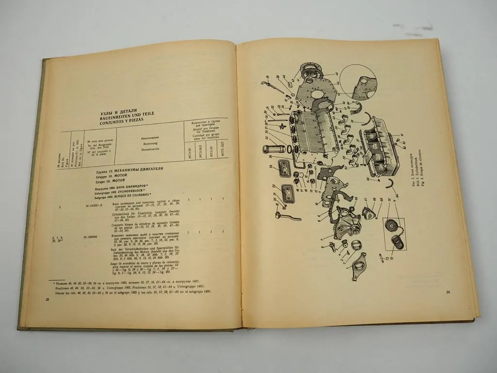 Belarus MTS 50 50L 52 52L Super Traktor Ersatzteilliste Catalogo de Piezas
