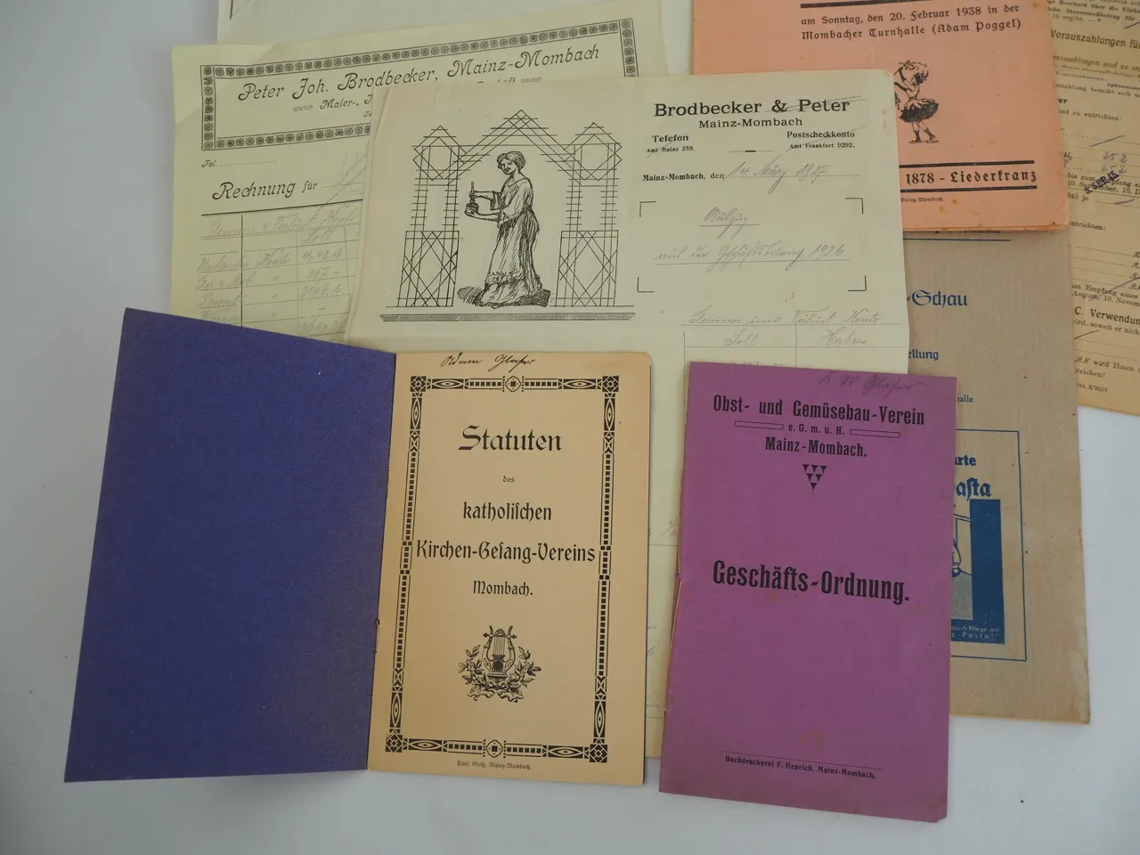 Belege u Dokumente Mainz Mombach 1908 - 1952 Geflügel Schau Phönix