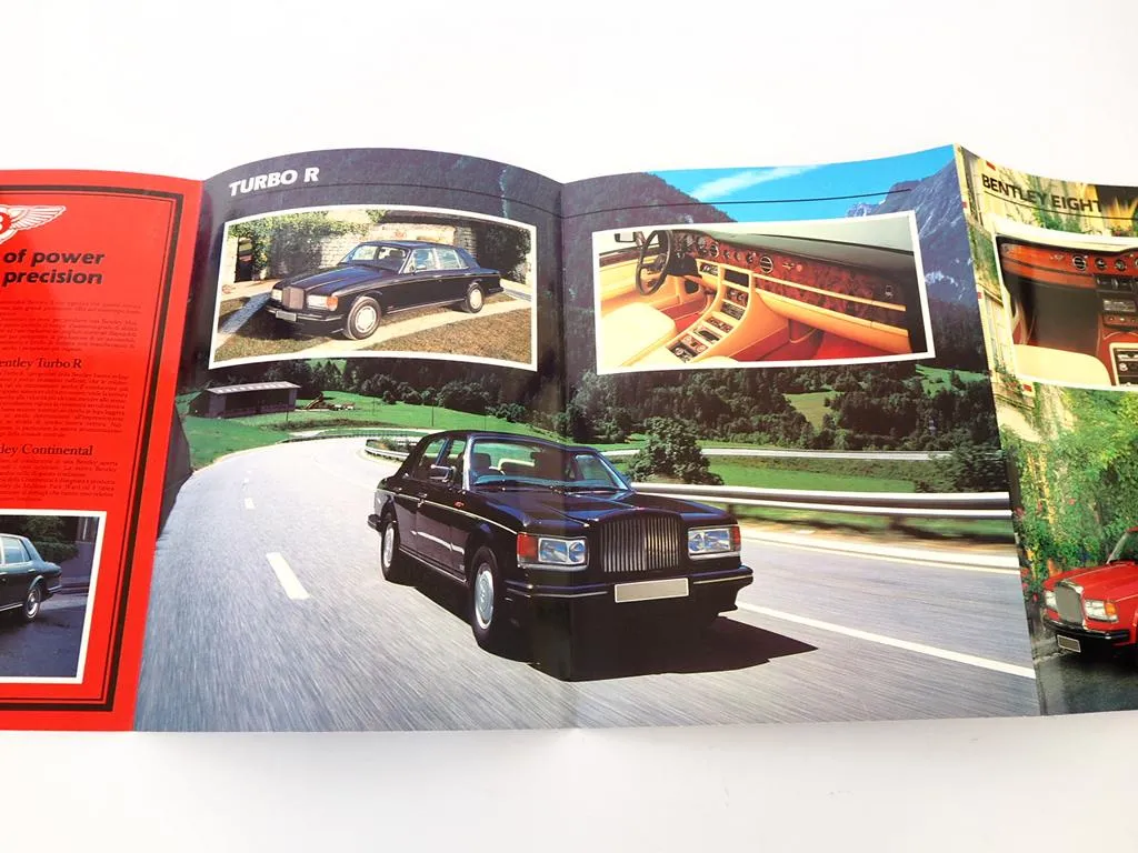 Bentley Eight Mulsanne Turbo R Continental Prospekt Brochure 1970/80s Ital.