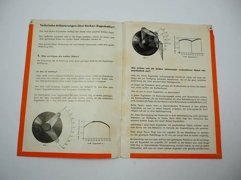 Berker Zugschalter mit Doppelhebel DRP Typ 6EZ Prospekt 1935 Bähne Neuwied
