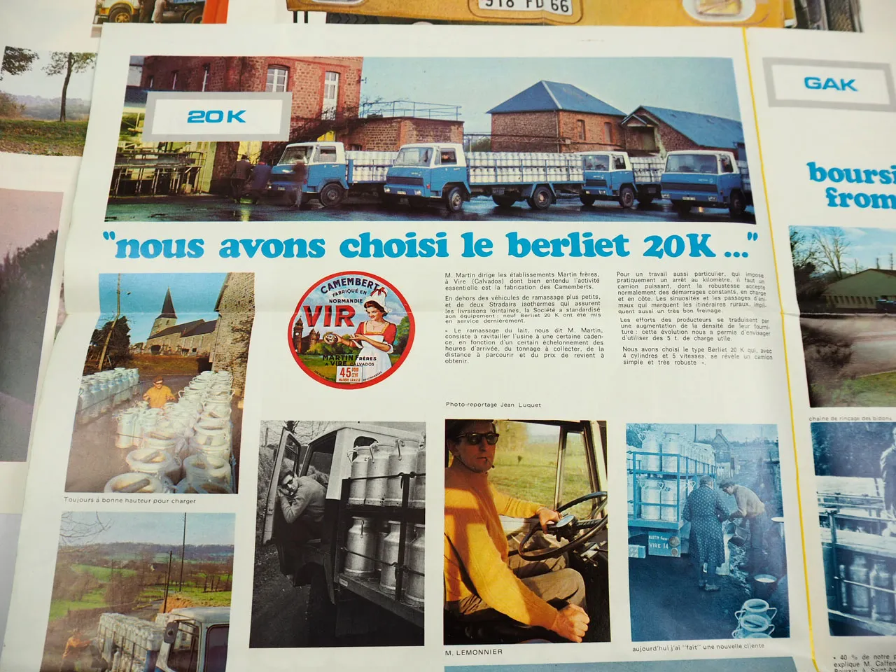 Berliet Unic LKW 5x Prospekt Brochure Frankreich 1960er Jahre