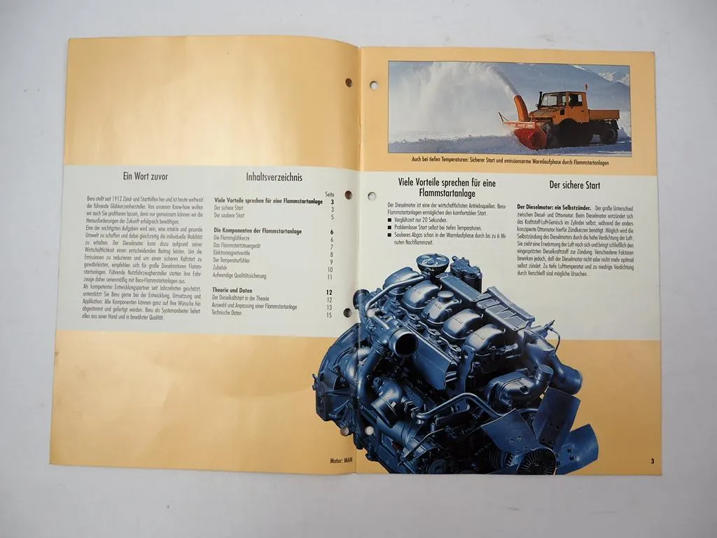 Beru Flammstartanlagen für Dieselmotoren Technische Information Prospekt 2000