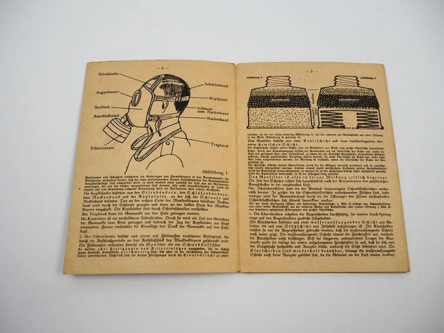 Beschreibung Gebrauchsanweisung Die Gasmaske 30 GI/Ia WK2 1940