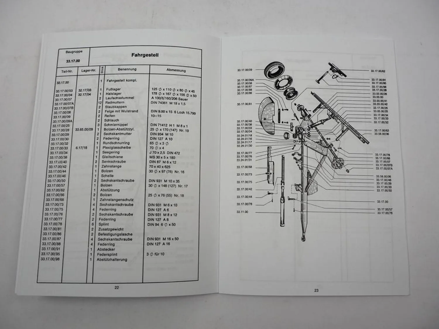 Betriebsanleitung & Ersatzteilliste Atlas 330 Hydraulik-Lader Anhängelader 1968