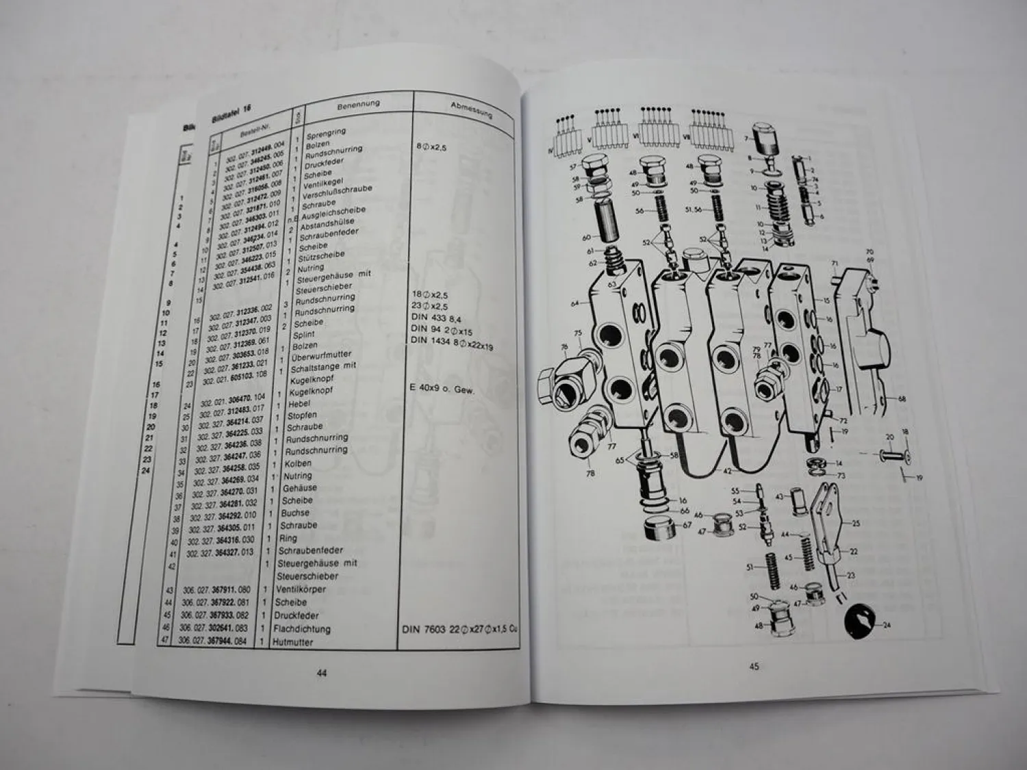 Betriebsanleitung & Ersatzteilliste Atlas 500 Hydraulik-Lader 1972