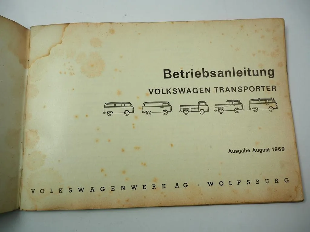 Betriebsanleitung VW T2 Bus Transporter Bedienungsanleitung 1969
