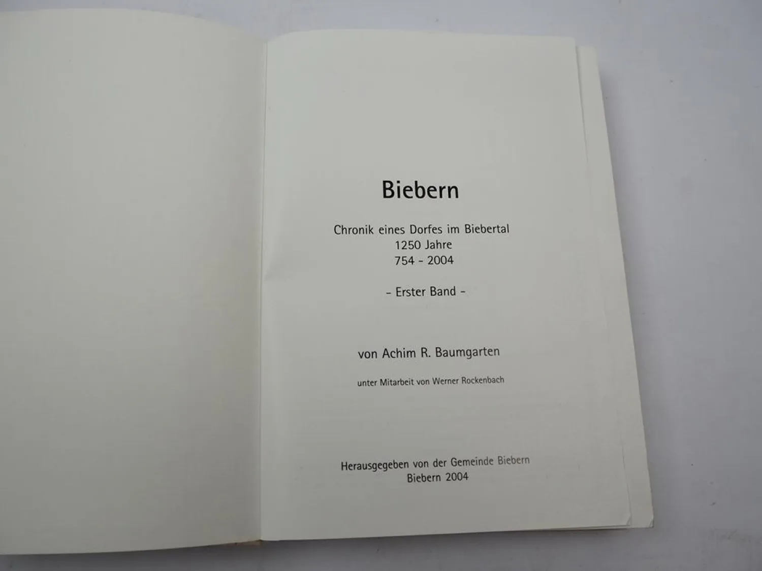 Biebern Chronik eines Dorfes im Biebertal 1250 Jahre Teil 1 2004 Rheinland-Pfalz