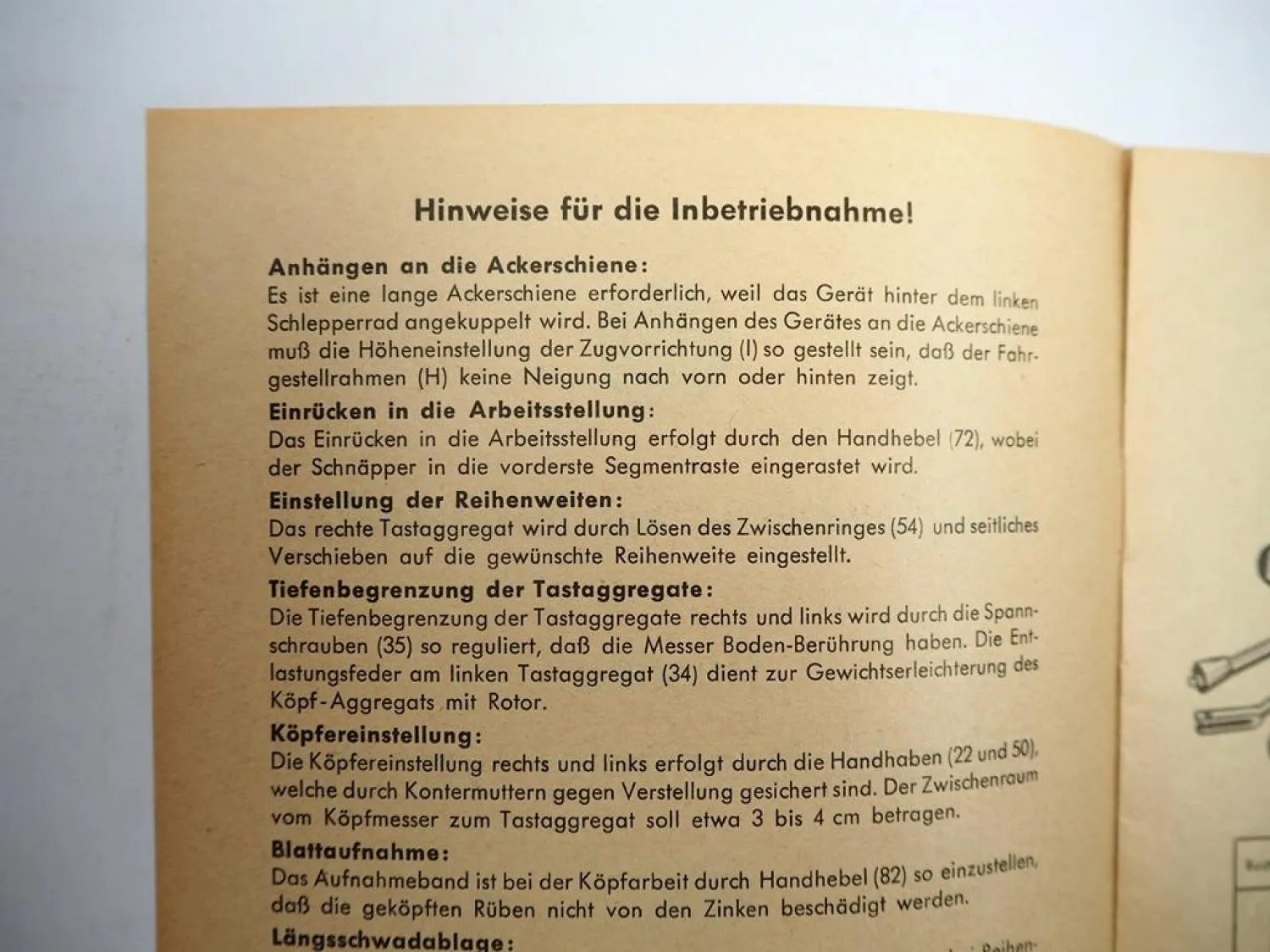 Bleinroth Rustica BL2 Rübenblattsammler Betriebsanleitung Ersatzteilliste 1960er