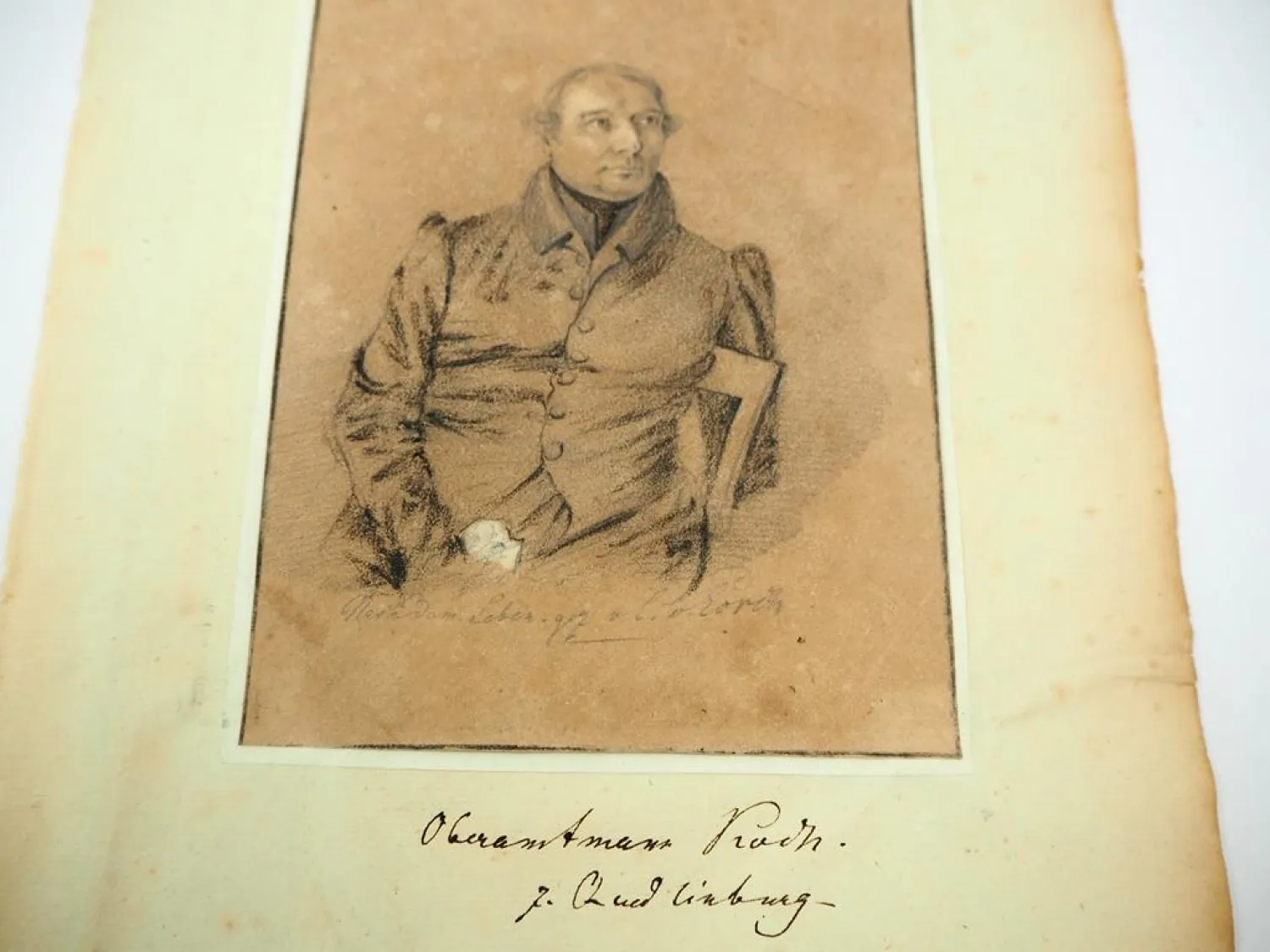 Bleistiftzeichnung Oberamtmann Koch zu Quedlinburg gez. L. von Lorch ca. 1830
