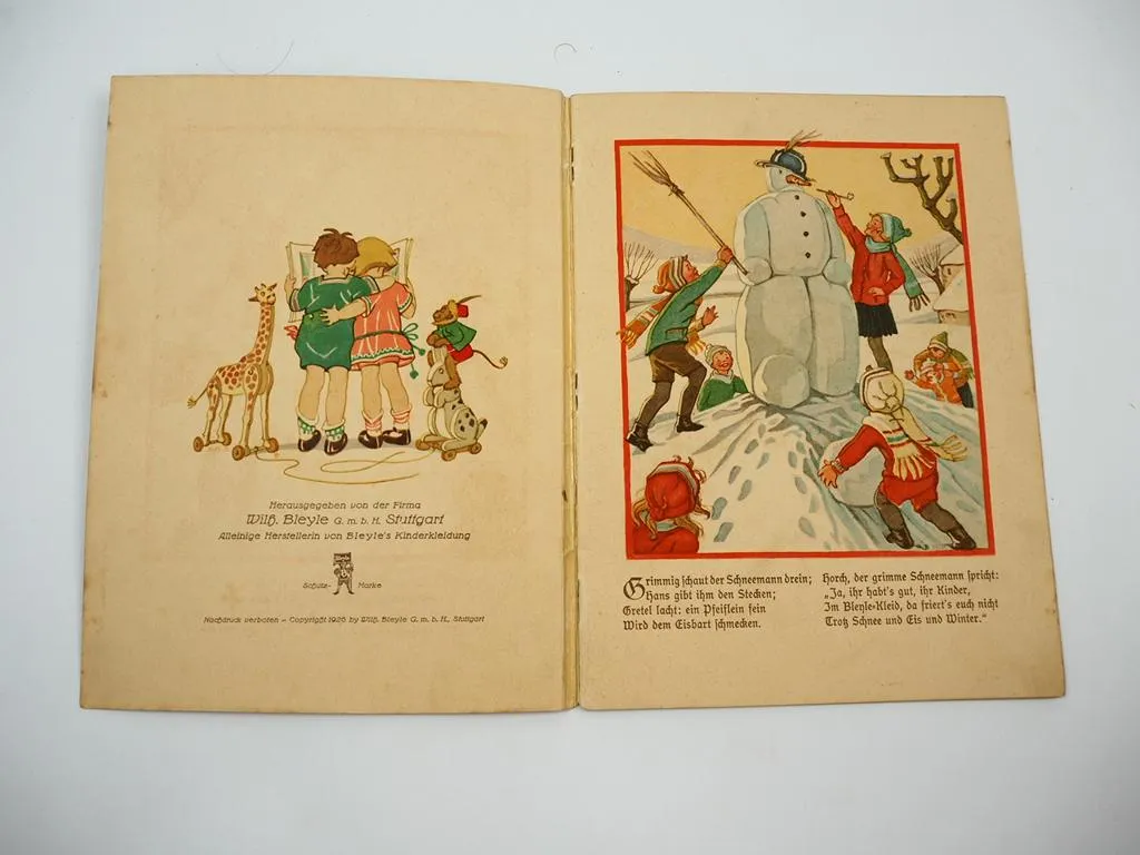 Bleyle Stuttgart Bilderbuch 1926 Heine & Schott Bingen Kinder Bekleidung