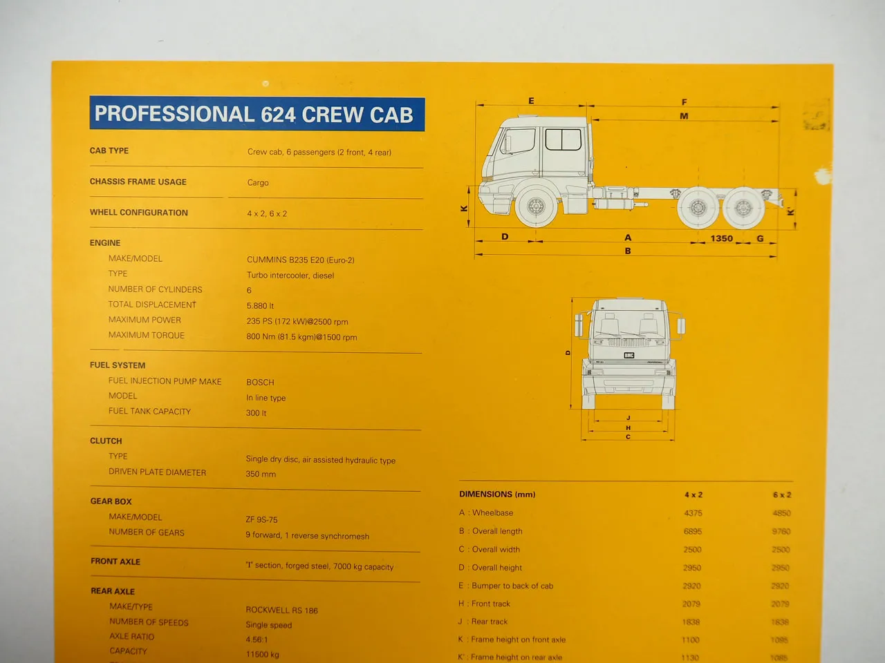 BMC 624 832 935 Professional Truck LKW 5x Prospekt Brochure 2004/08