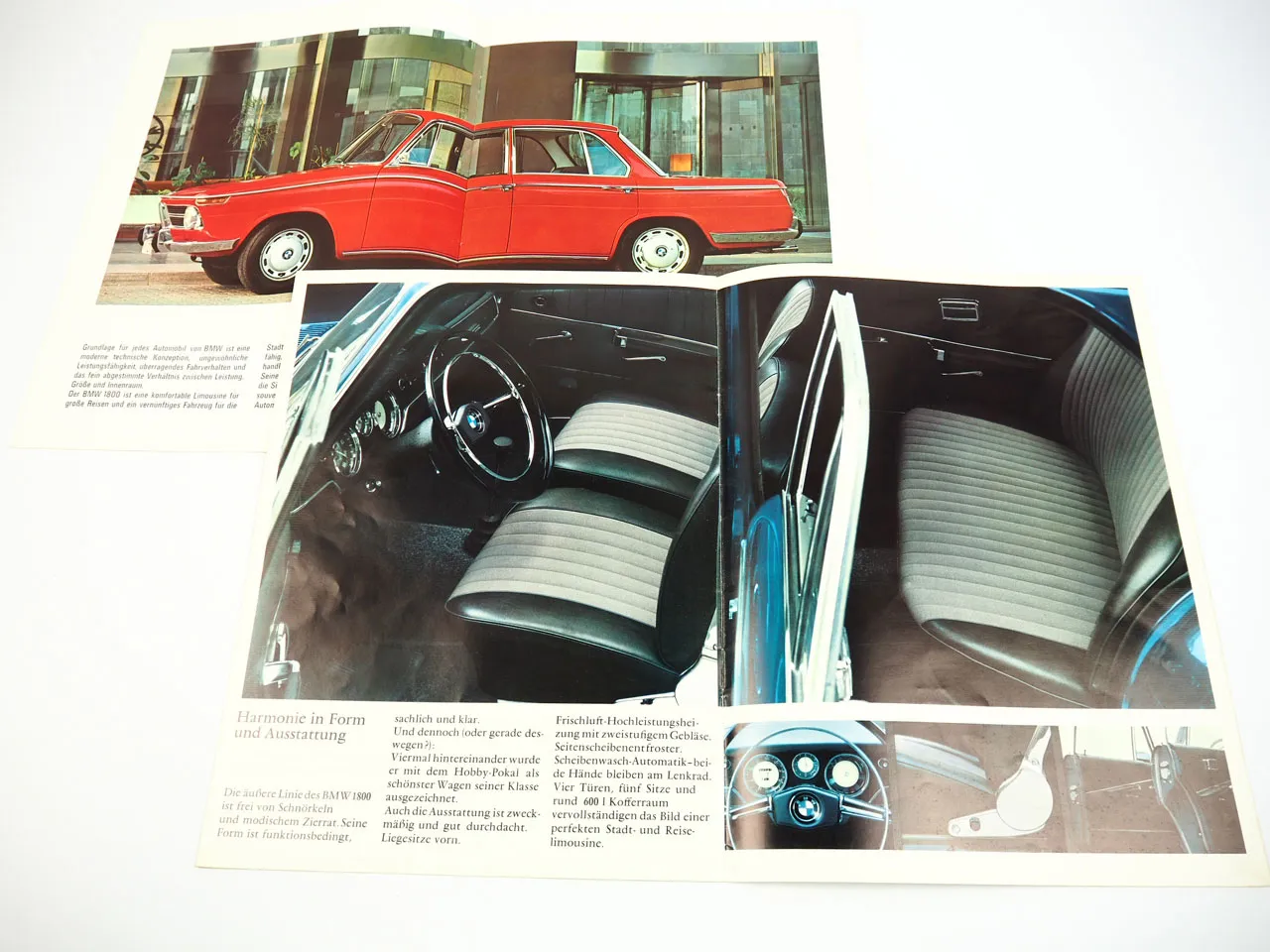BMW 1800 neue Klasse Vorstellung technische Daten 1967 1969 2 Prospekte