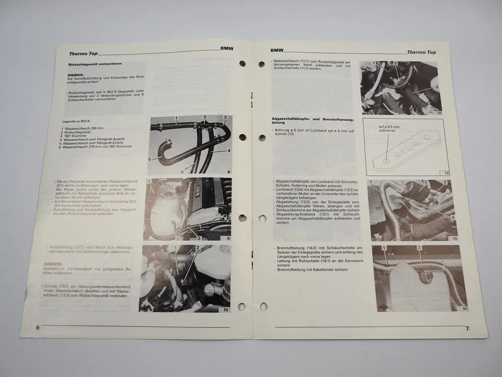 BMW 316i 318i 320i 325i Einbauanleitung Webasto Thermo Top T BW50 Heizung