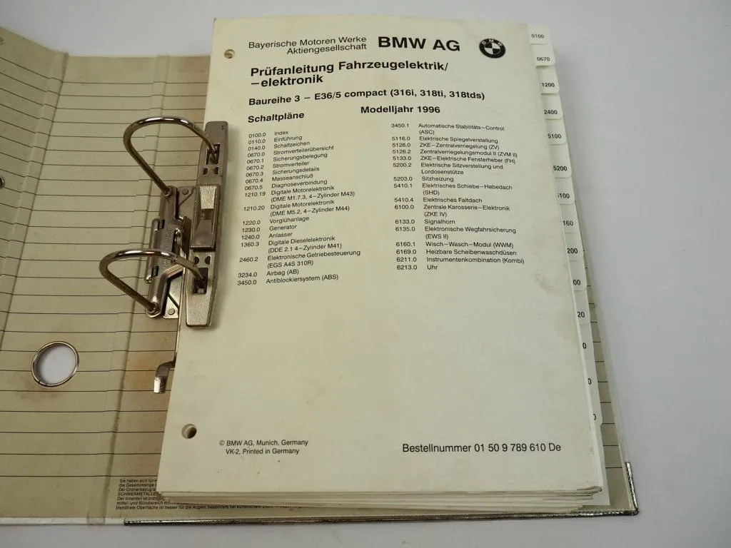 BMW 316i 318ti 318 tds E36/5 compact MJ 1996 Elektrische Schaltpläne Elektrik
