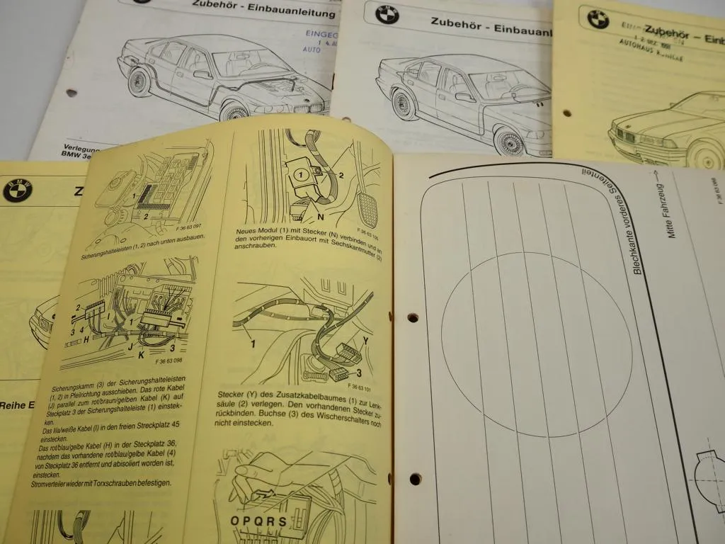 BMW 3er E36 E36/5 30x Einbauanleitung Zubehör Nachrüstung
