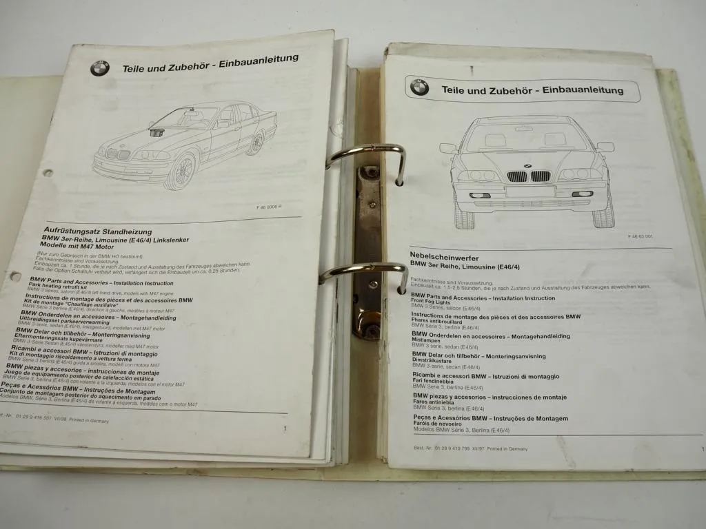 BMW 3er E46/4 E46/2 Cabrio Posten Einbauanleitung Teile Zubehör Nachrüstung