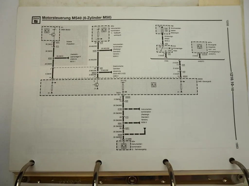 BMW 518i 520i touring 525tds E34 1993 Werkstatthandbuch Schaltpläne Elektrik Bd1