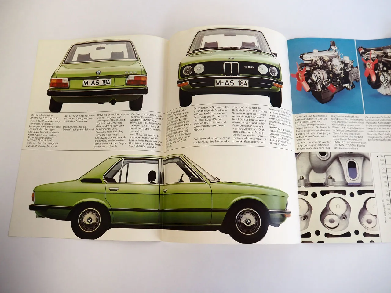 BMW 520 520i 525 E12 PKW Technische Daten Prospekt 1974