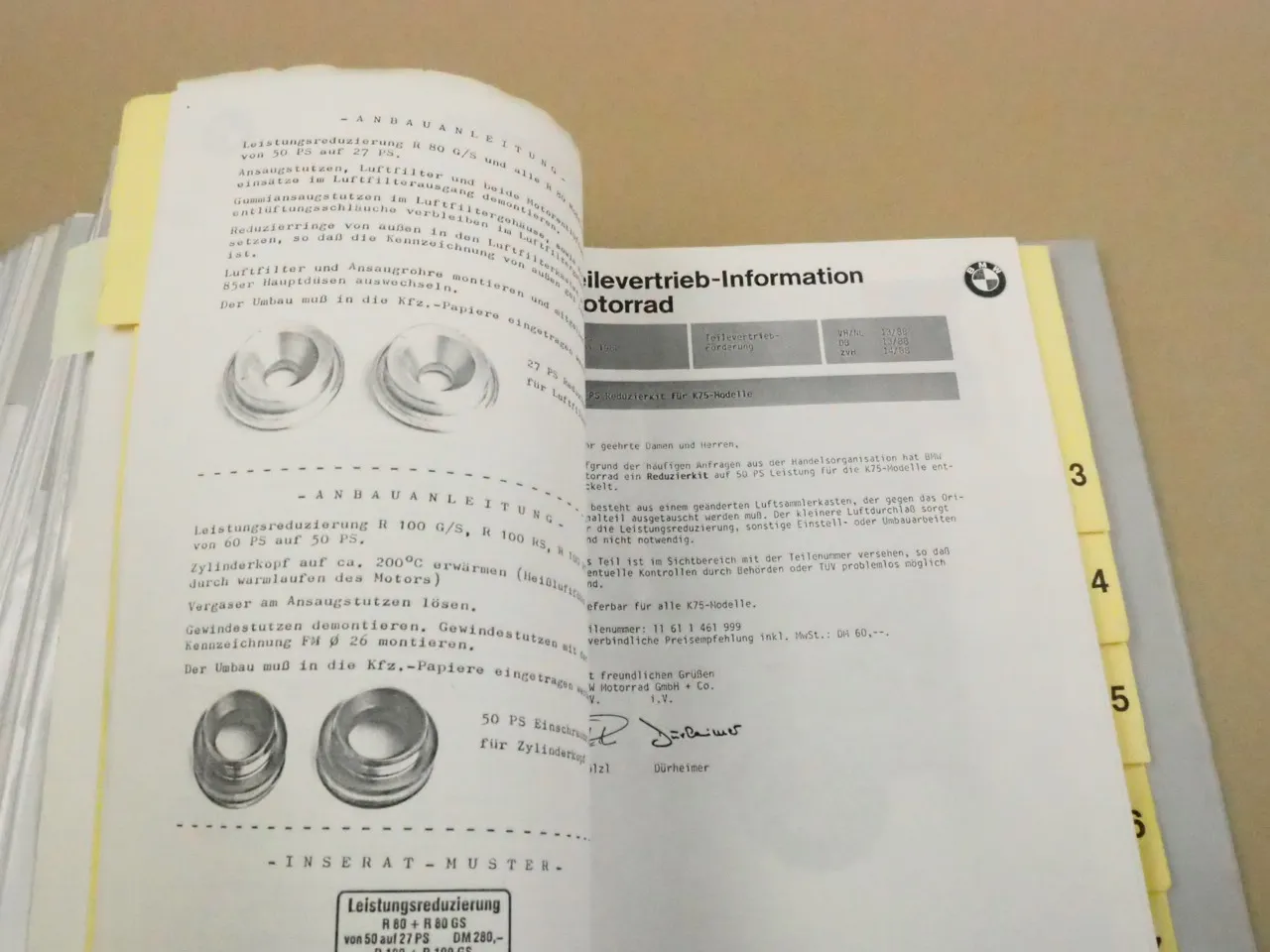 BMW Motorrad TÜV Freigaben Umrüstungen Unbedenklichkeitsbescheinigungen