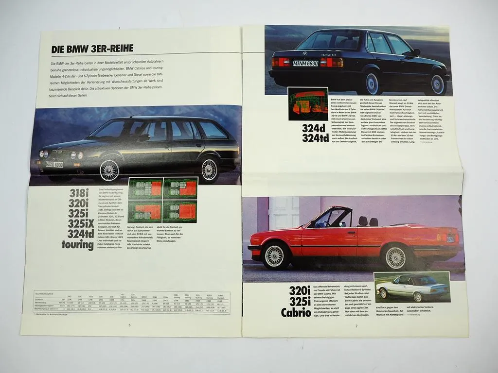 BMW PKW 316i bis 850i 3er 5er 7er Reihe M3 M5 Z1 Programm 1990 Prospekt