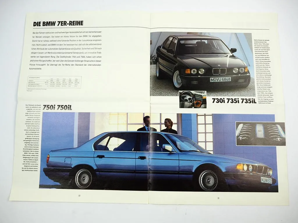 BMW PKW 316i bis 850i 3er 5er 7er Reihe M3 M5 Z1 Programm 1990 Prospekt