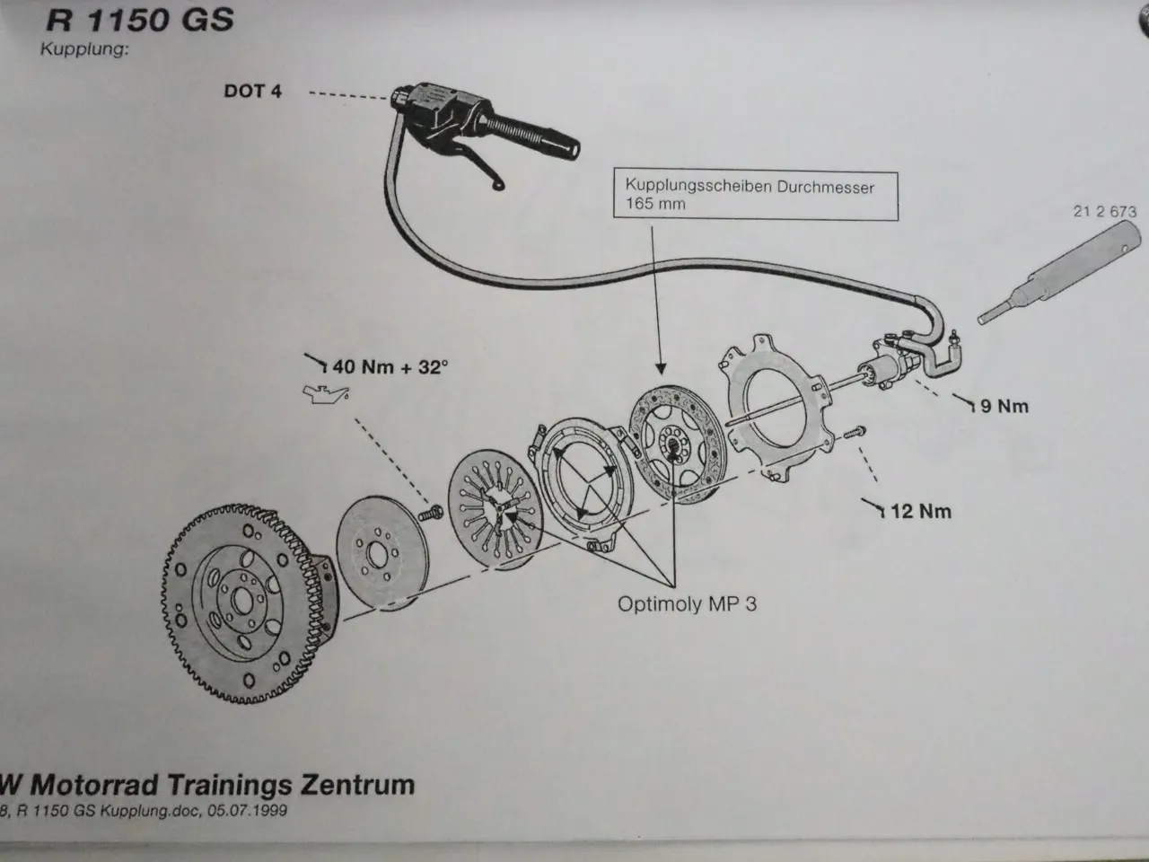 BMW R1100 GS Training Anziehdrehmomente 1999 Werkstatthandbuch