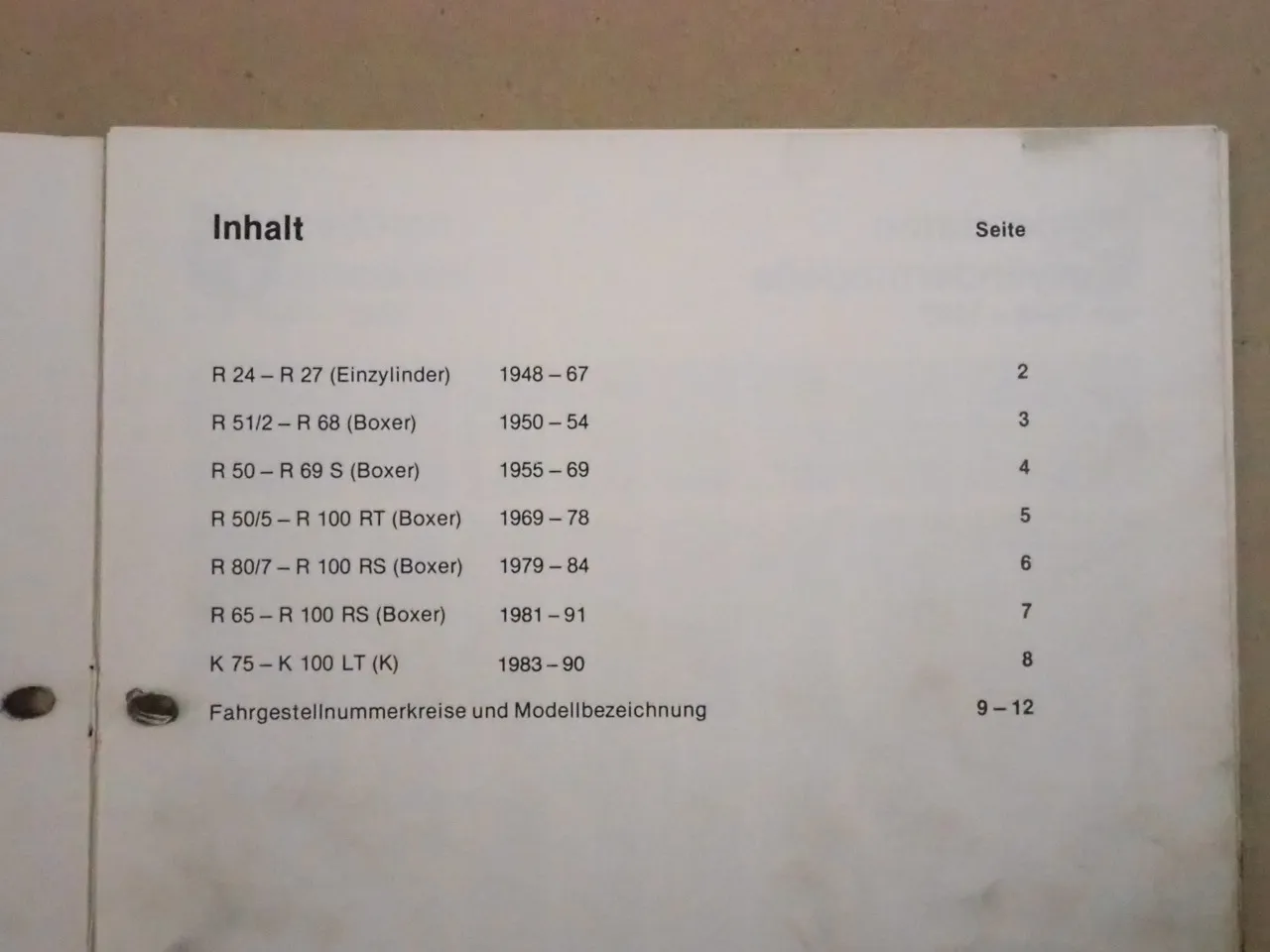 BMW R24 - K100LT Servicedaten 1948 - 1991 alle Motorräder
