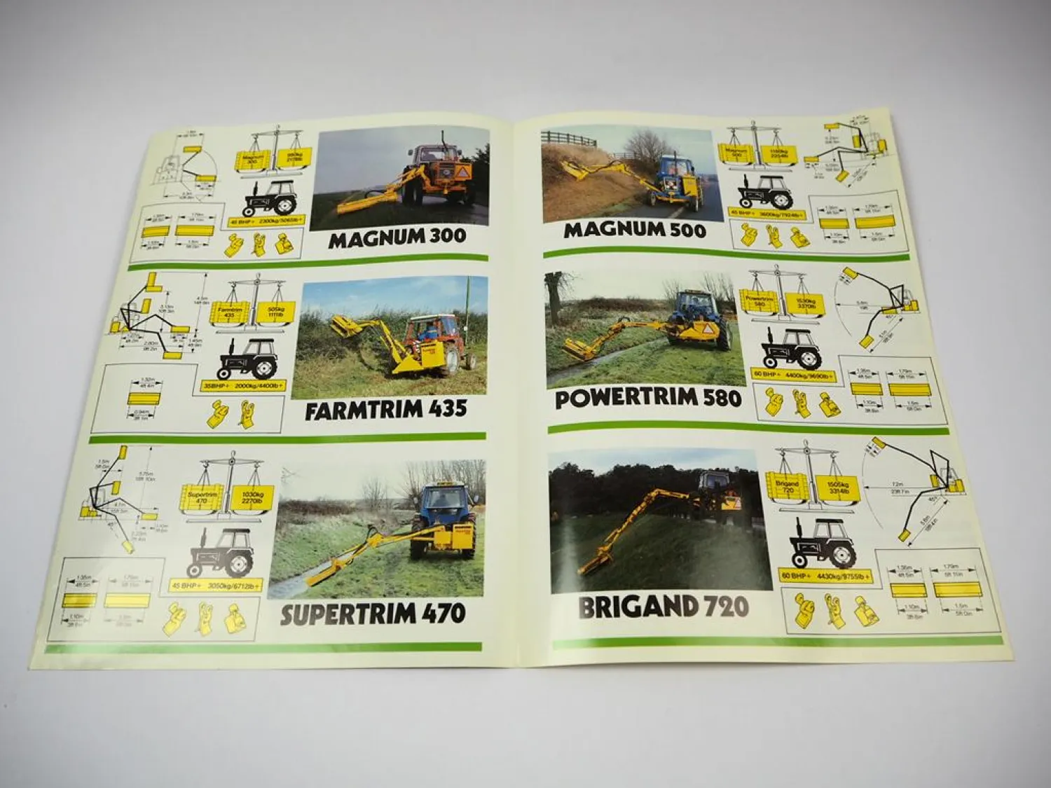 Bomford Anbaugeräte an IHC 258 Traktor Prospekt Technische Daten 07/1982