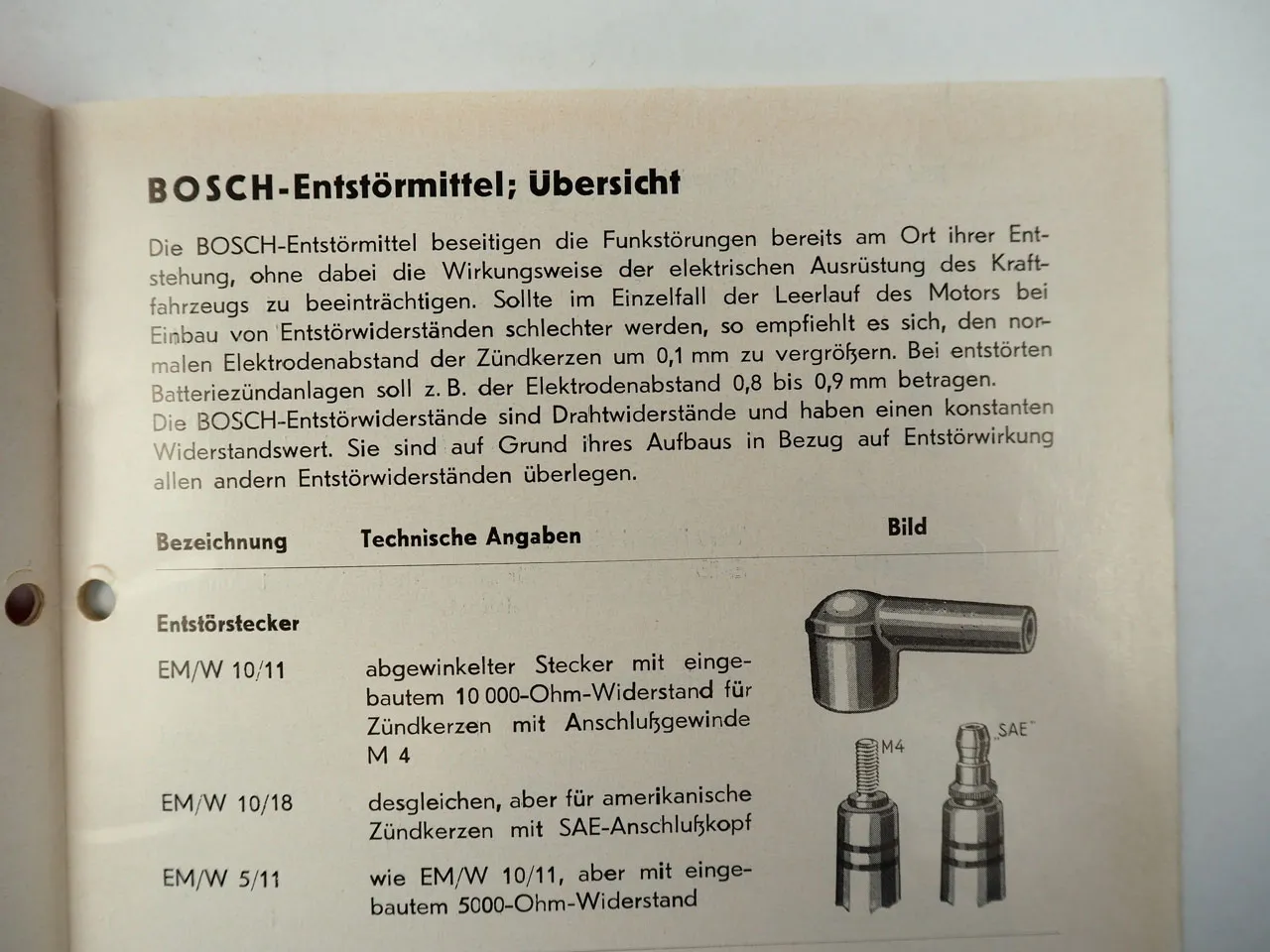 BOSCH Funk Entstörungen der elektrischen Anlage im Kraftwagen Handbuch 1956