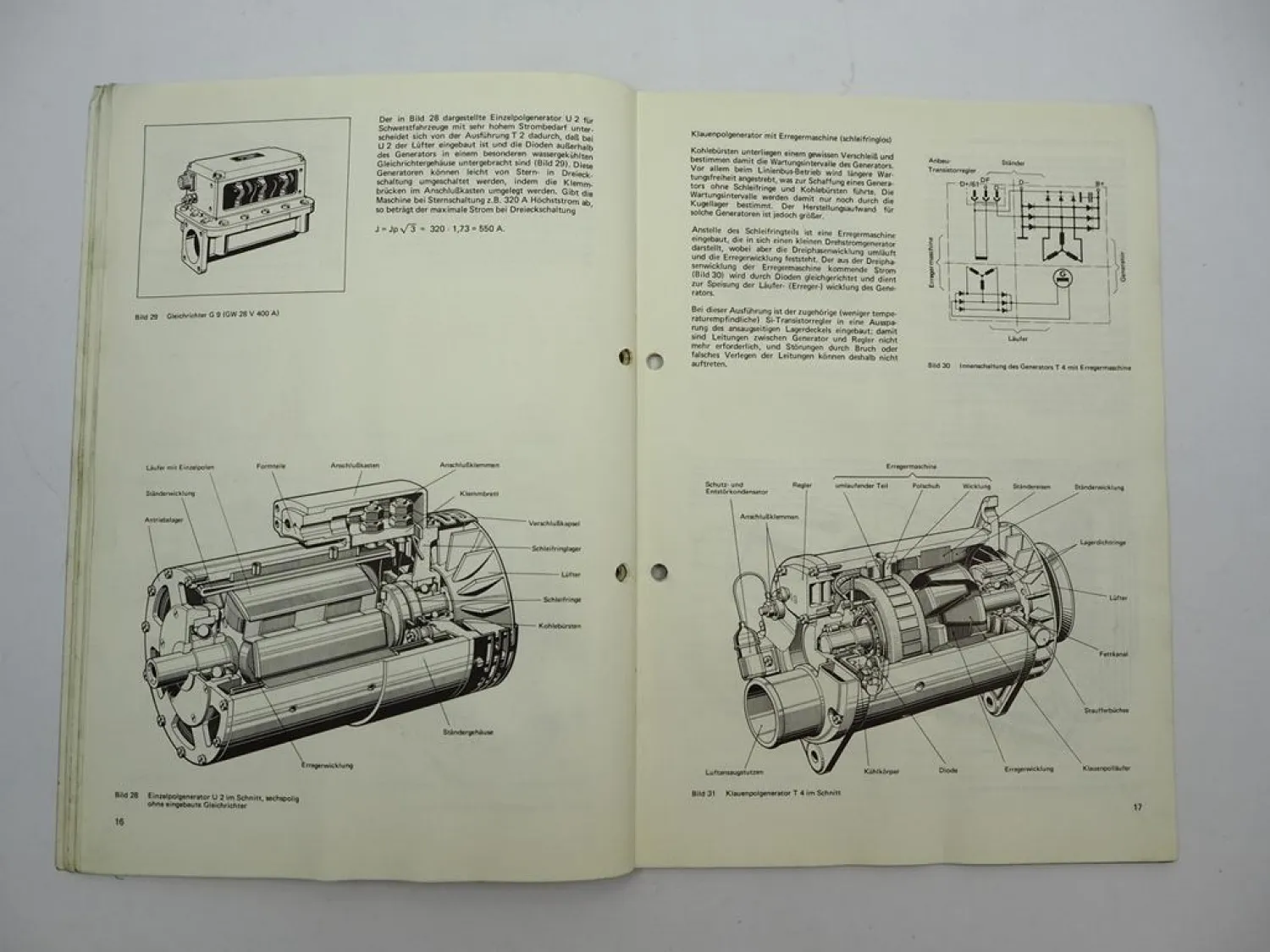 Bosch Technische Unterrichtung Drehstromgeneratoren für Kraftfahrzeuge 1970