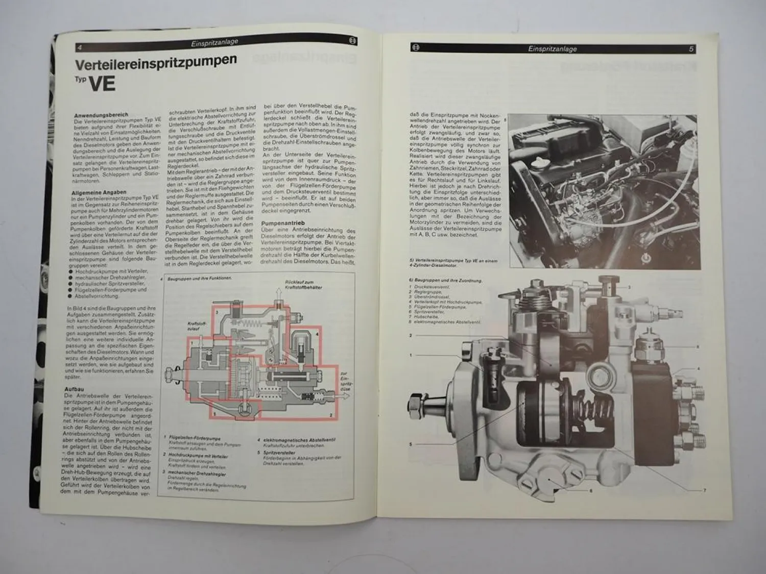 Bosch Technische Unterrichtung Verteilereinspritzpumpe Typ VE 1988