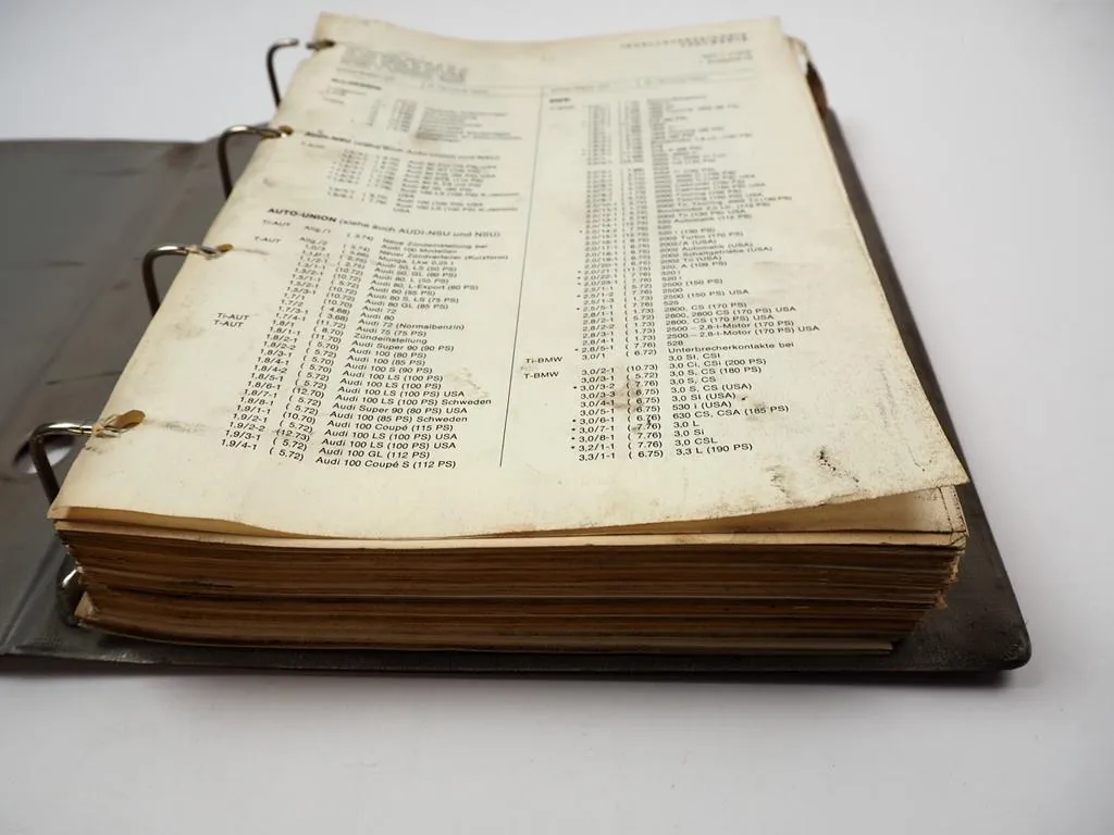 Bosch Testwerte für PKW von A bis D 1964 - 1976 Audi Alfa Romeo BMW Daimler Benz