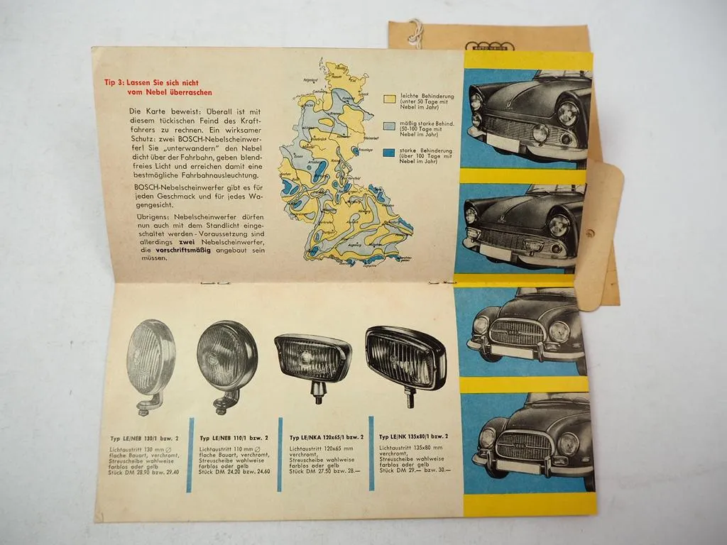 Bosch Tips für den DKW Freund Prospekt Junior F93 F94 AU1000 ca. 1950er Jahre