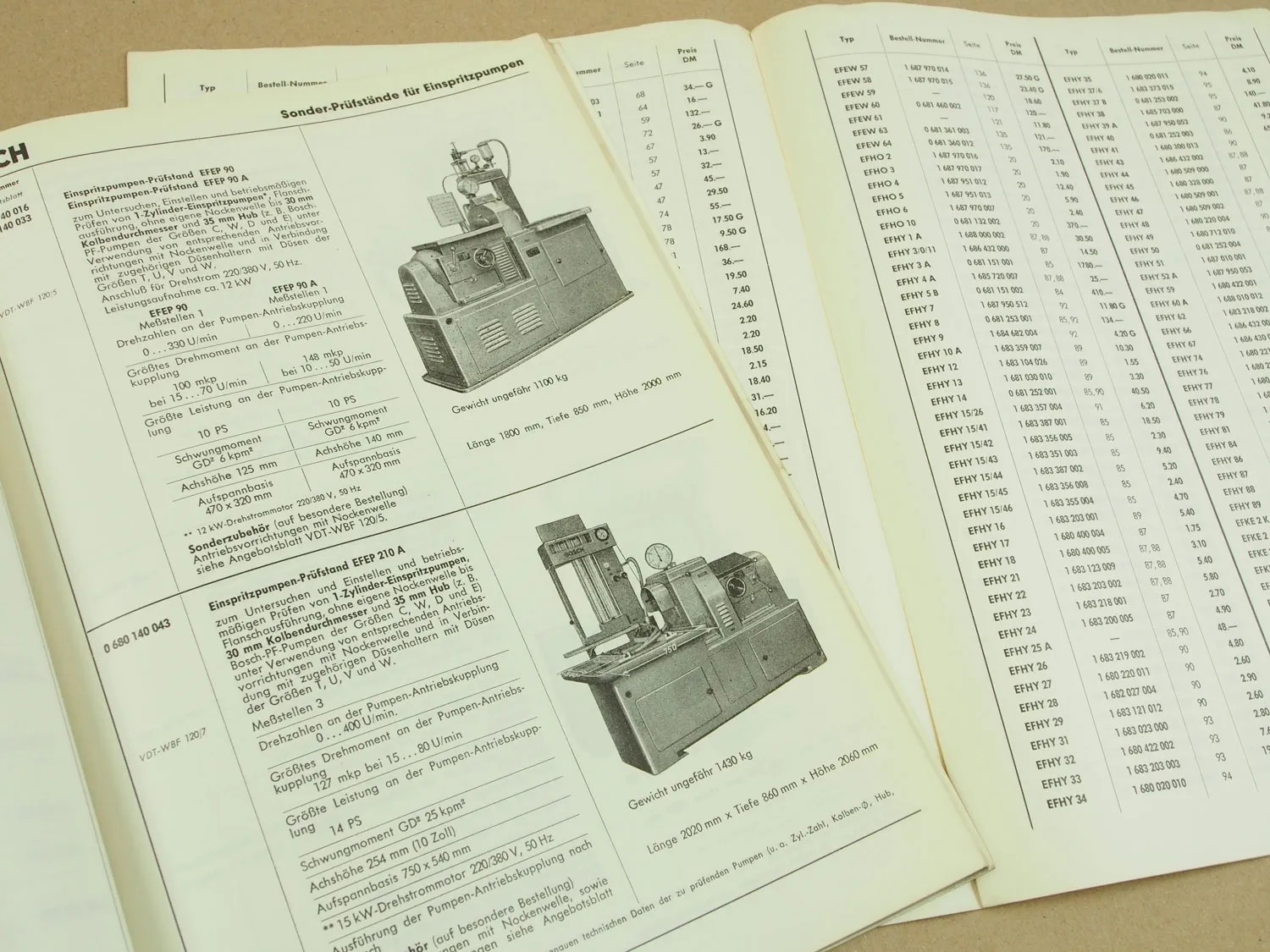 Bosch Werkstattliste Prüfen und Testen 1962 mit Preisliste 1963