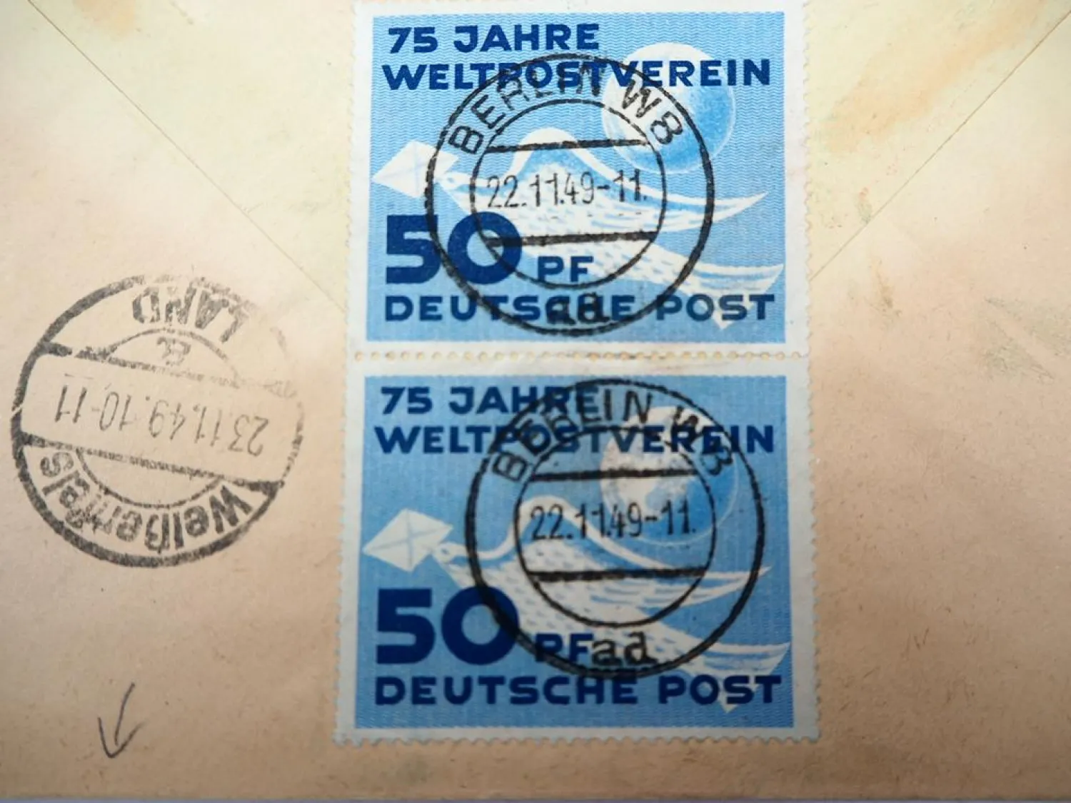 Brief Einschreiben Berlin Weißenfels 1949 75 Jahre Weltpostverein
