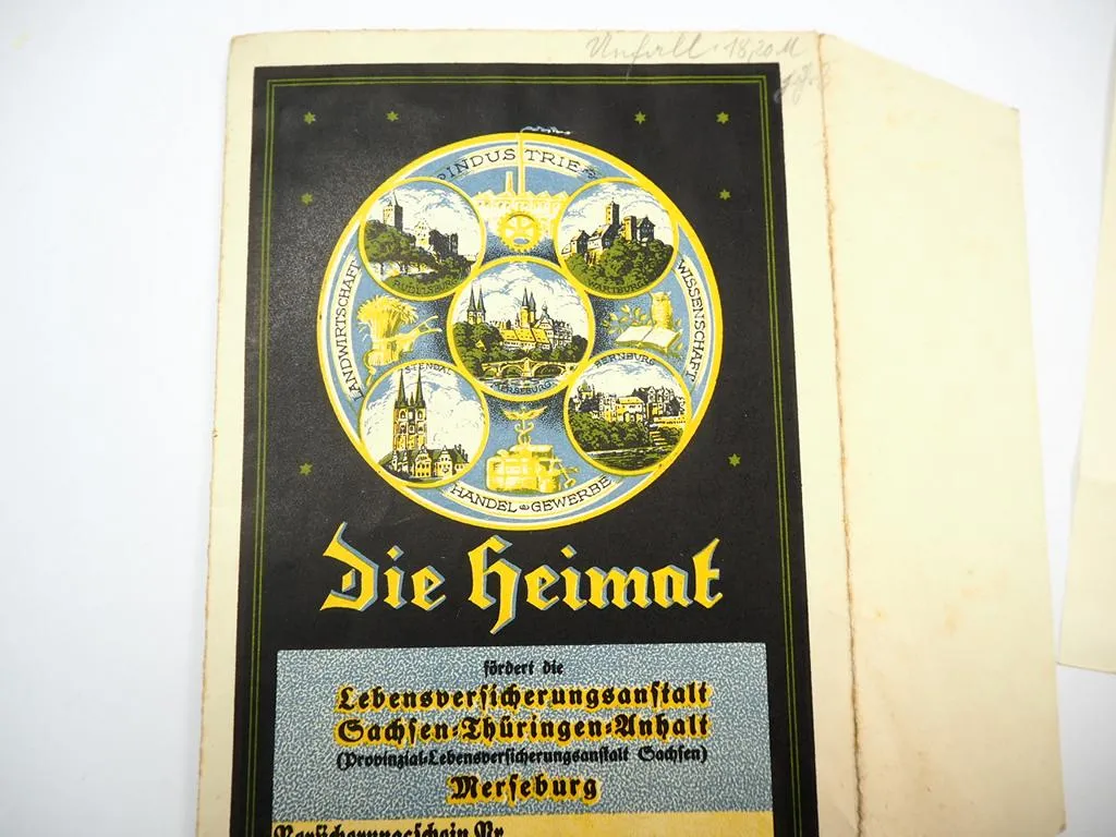 Brief Lebensversicherungsanstalt Sachsen Thüringen Anhalt Merseburg 1937