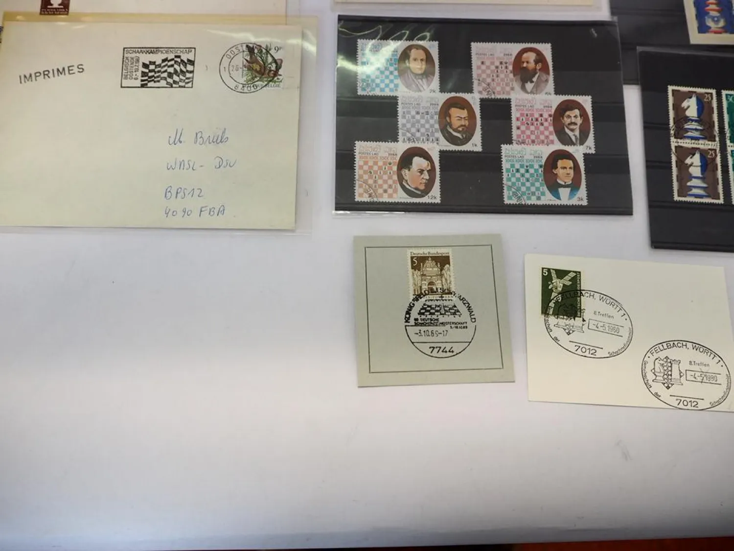 Briefe Briefmarken Thema Schach 1947/94 DDR BRD Ausland