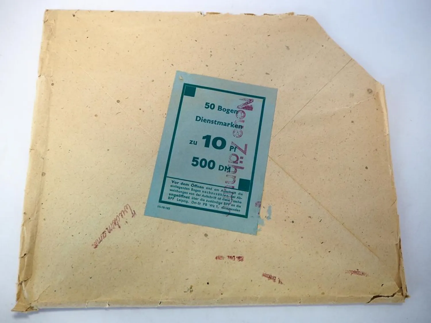 Briefmarken 50x Bogen Dienstmarken zu 10 Pf. 500 DM neue Zähnung DDR