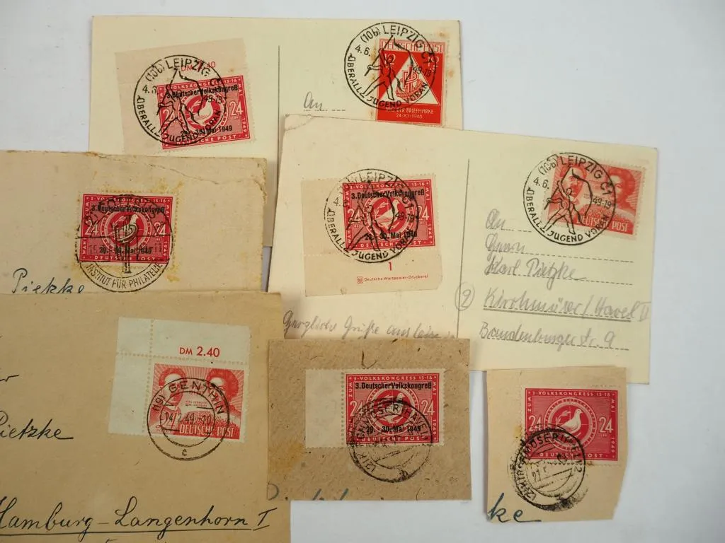 Briefmarken Deutsche Post Volkskongress und Liebknecht Luxemburg 1949